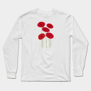 poppies, watercolor drawing Long Sleeve T-Shirt